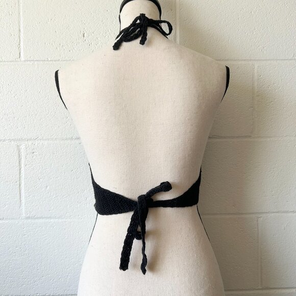 Handmade Crochet Rasta Reggae Bob Marley Hippie Woodstock Halter Top Women’s XL - Picture 3 of 5